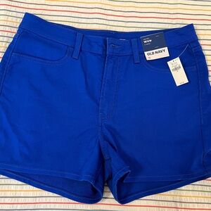 Womens Old Navy WOW Shorts, Size 12, Blue, High-Rise 3" Inseam, new with tags